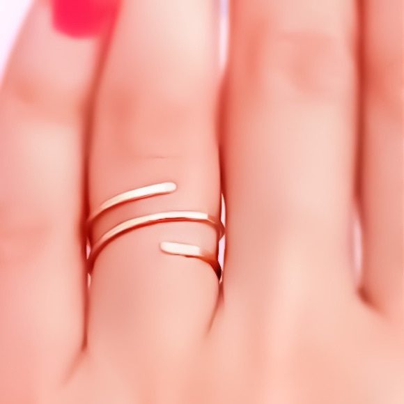 Hammered spiral midi knuckle thumb adjustable ring - Picture 2 of 8